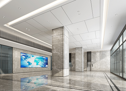 Modern Hall Lobby 3d model