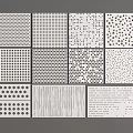 Modern Decorative Wall Panels Featuring Various Perforated Patterns And Textured Designs 3d model