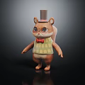 Anthropomorphic Squirrel Character Wearing Top Hat Glasses Bow Tie And Vest