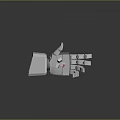 White Mechanical Arm With Multiple Joints And Claw Like End Structure On Gray Reflective Background 3d model