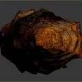 Grilled Pork Rib With Orange Red Color And Roasted Surface Texture On Dark Background