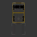 Yellow Industrial Forklift Equipment With Lifting Forks And Operator Cab 3d model