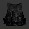 Black Tactical Vest Featuring Multiple Utility Pockets Straps And Protective Panels 3d model