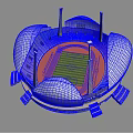 Modern Sports Stadium With Running Track And Green Turf For Fitness Activities