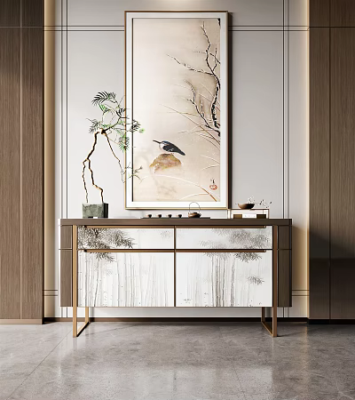 New Chinese-style Entrance Cabinet 3d model