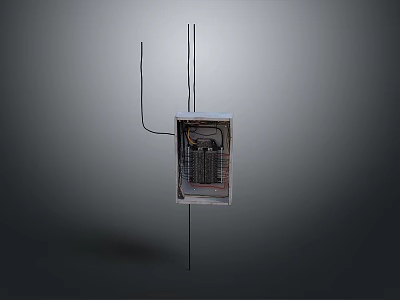 Electronic Device Internal Structure With Circuit Board And Connecting Wires 3d model