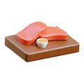 Modern Salmon Sashimi Cartoon Salmon Sashimi Cartoon Food 3d model