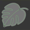 Transparent Monstera Leaf Shaped Crystal Decorative Ornament With Shiny Surface And Reflection
