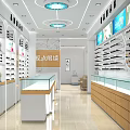 Modern Eyewear Store Interior Design With Display Racks And Fitting Space 3d model