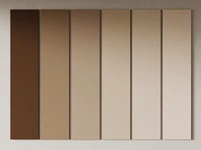 Brown To Beige Gradient Color Swatches With Six Vertical Rectangular Panels 3d model
