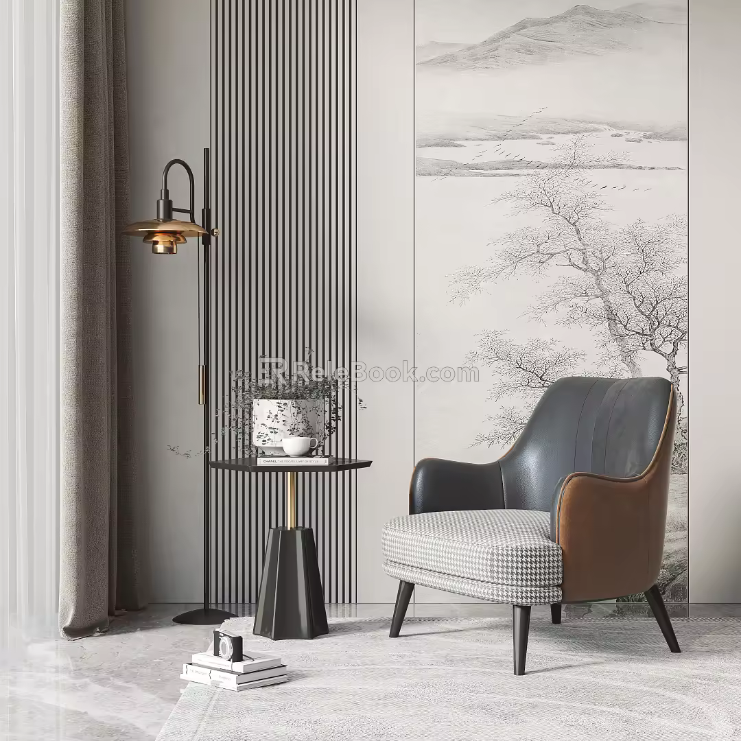 Modern single chair single chair side several combination 3d model