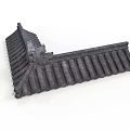 Traditional Chinese Architectural Roof Eaves With Ornate Tile Design And Carved Details