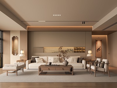 Zen Style Living Room Living Room New Chinese Style Living Room New Chinese Zen Style Living Room 3d model