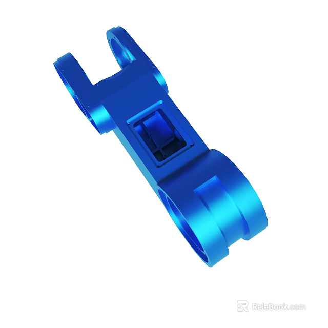 Durable Blue Metal Mechanical Connecting Component With Cylindrical Design And Holes 3d model 