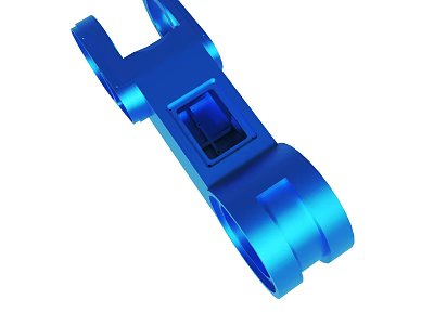 Durable Blue Metal Mechanical Connecting Component With Cylindrical Design And Holes 3d model