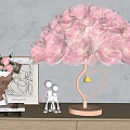 Modern Petal Table Lamp Cream Style Table Lamp Decorative Table Lamp Atmosphere Ornament Combination 3d model