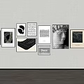 Stylish Photo Wall With Various Frames Black White Art Text And Landscape Prints