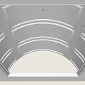 Stylish Modern Ceiling Design With Arched Patterns Decorative Moldings And Recessed Lighting