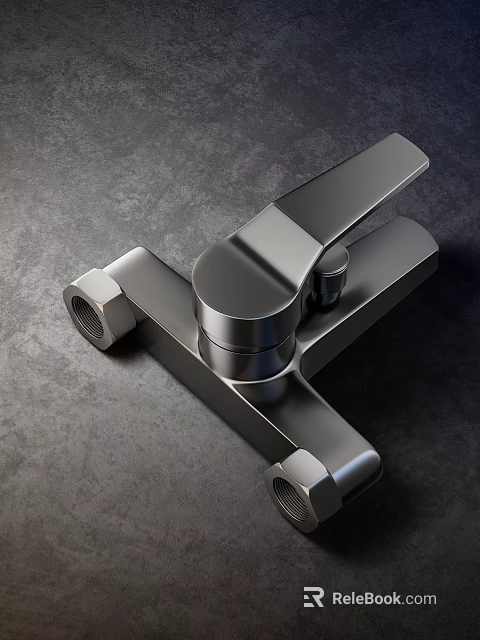 Sleek Modern Chrome Water Faucet With Smooth Handle Design On Dark Textured Background 3d model 