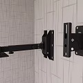Black Adjustable Wall Mount Bracket Installation On Grid Pattern Wall 3d model