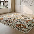 Pastoral Square Carpet Plush Carpet 3d model