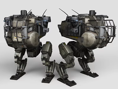 Futuristic Mech Robots With Mechanical Structures 3d model