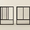 Two Black Frame Glass Sliding Doors with Transparent Panels for Modern Interior Design