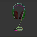 Black Over-ear Headphones With RGB Lighting And Wired Cable For Stylish Audio Experience