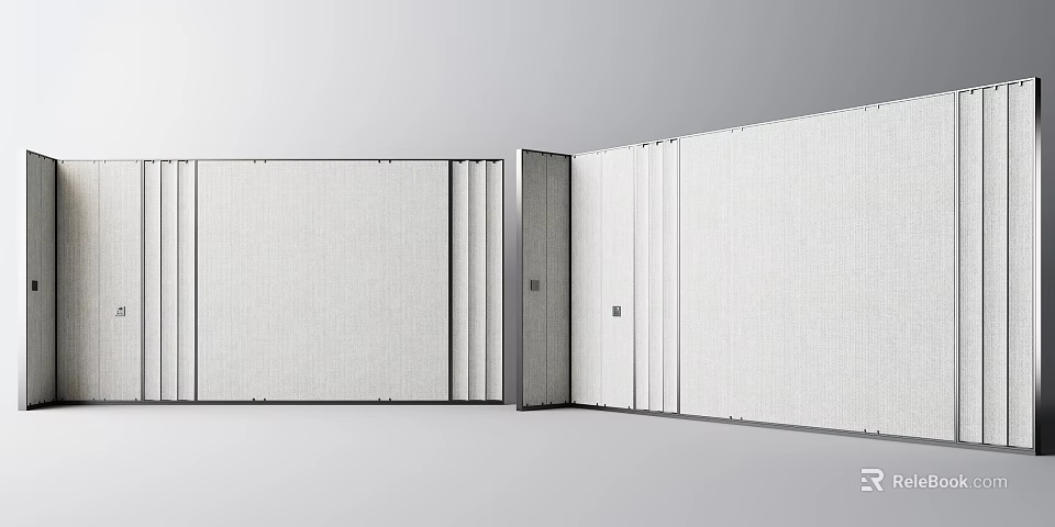 Modern Fabric Background Wall Design With Movable Panels And Textured Surface 3d model