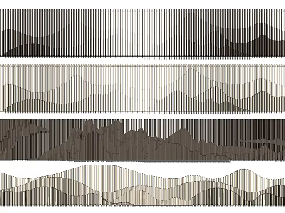 Striped Mountain Pattern Background Wall Design With Neutral Colors And Textured Lines 3d model