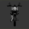 White and Black Cruiser Motorcycle with Leather Seat and Chrome Accents