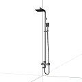 Modern Chrome Shower System With Rainfall Head Handheld Sprayer And High Pressure Water Flow