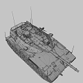 Modern Main Battle Tank With Desert Camouflage Turret Cannon Armor Plates And Track System