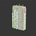 Modern Transparent Cube Model With Blue Dots And Technical Component Details