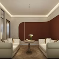 Modern Cafe Interior With Palm Tree Large Windows Booth Seating And Herringbone Flooring