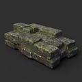 Moss Covered Natural Stone Blocks For Garden Landscaping Steps Design