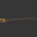 Yellow Crawler Crane Featuring Red Truss Boom And Heavy Duty Industrial Design