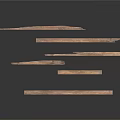 Set of Brown Wooden Sticks With Different Lengths On White Background