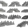 Different Designed Landscape Bridges Featuring Arched Structures Railing Details and Stone Steps