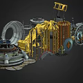 Engine Components Spaceship Components Spaceship Parts Mechanical Parts Future Weapon Components Low Face Number Low Model Simple Model Game Video Level Realism 3d model