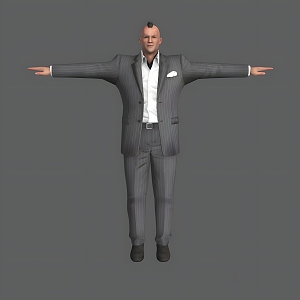 Middle-aged man groom emcee host suit teacher leather shoes lawyer boss businessman foreigner 3d model