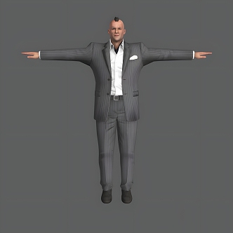 Middle-aged man groom emcee host suit teacher leather shoes lawyer boss businessman foreigner 3d model