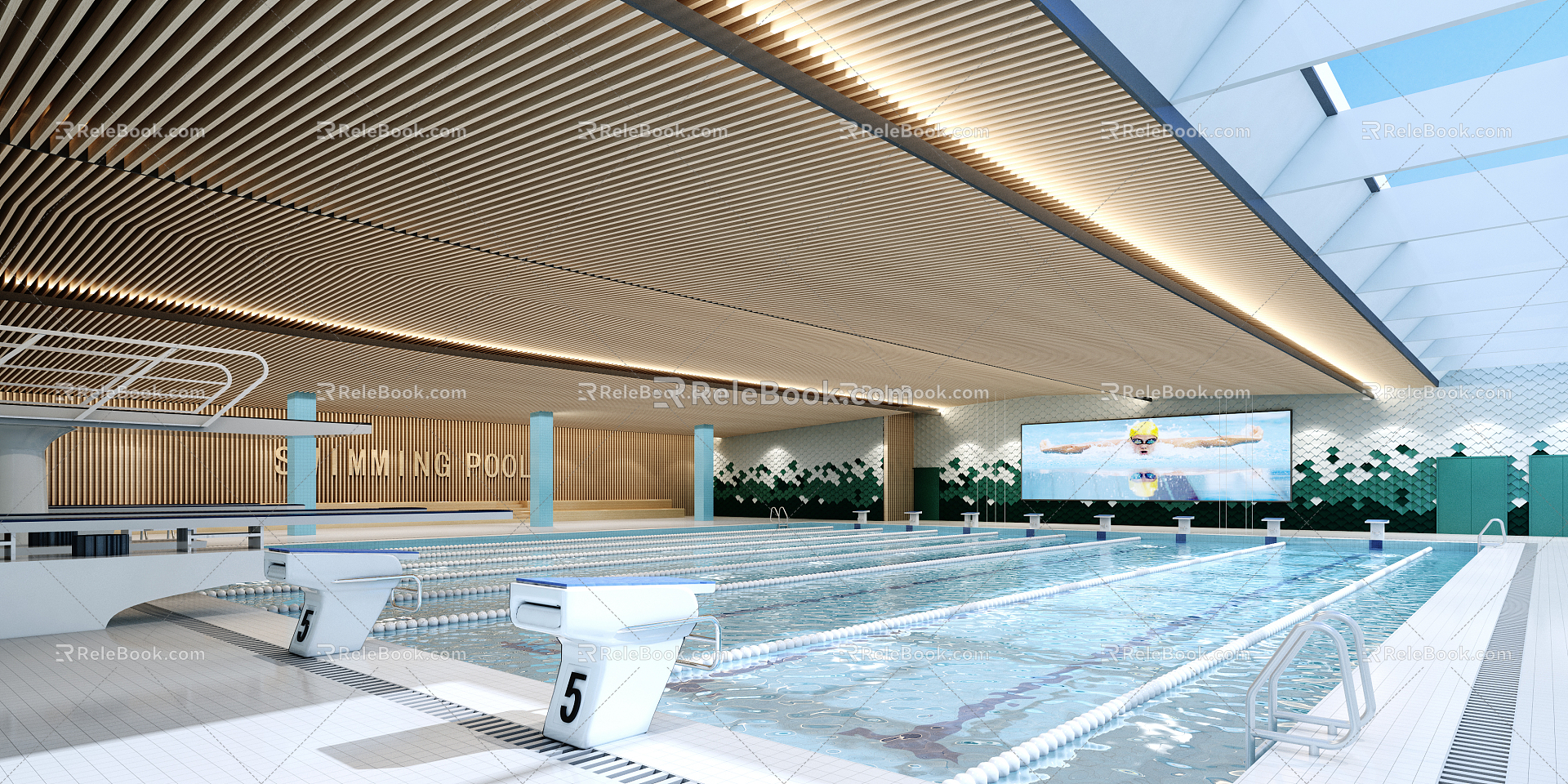 modern swimming pool swimming pool 3d model