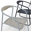 Stylish Modern Chairs With Various Designs Metal Frames And Mesh Seats 3d model