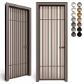 Modern Hinged Door With Vertical Striped Design And Multiple Color Options 3d model