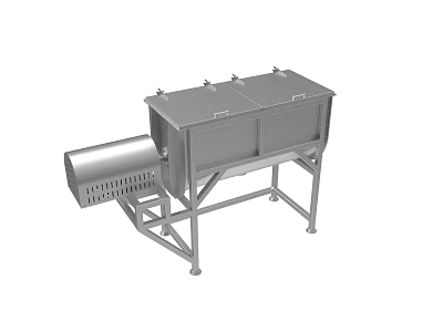 Industrial Processing Equipment With Stainless Steel Frame Support Stand And Conveyor 3d model