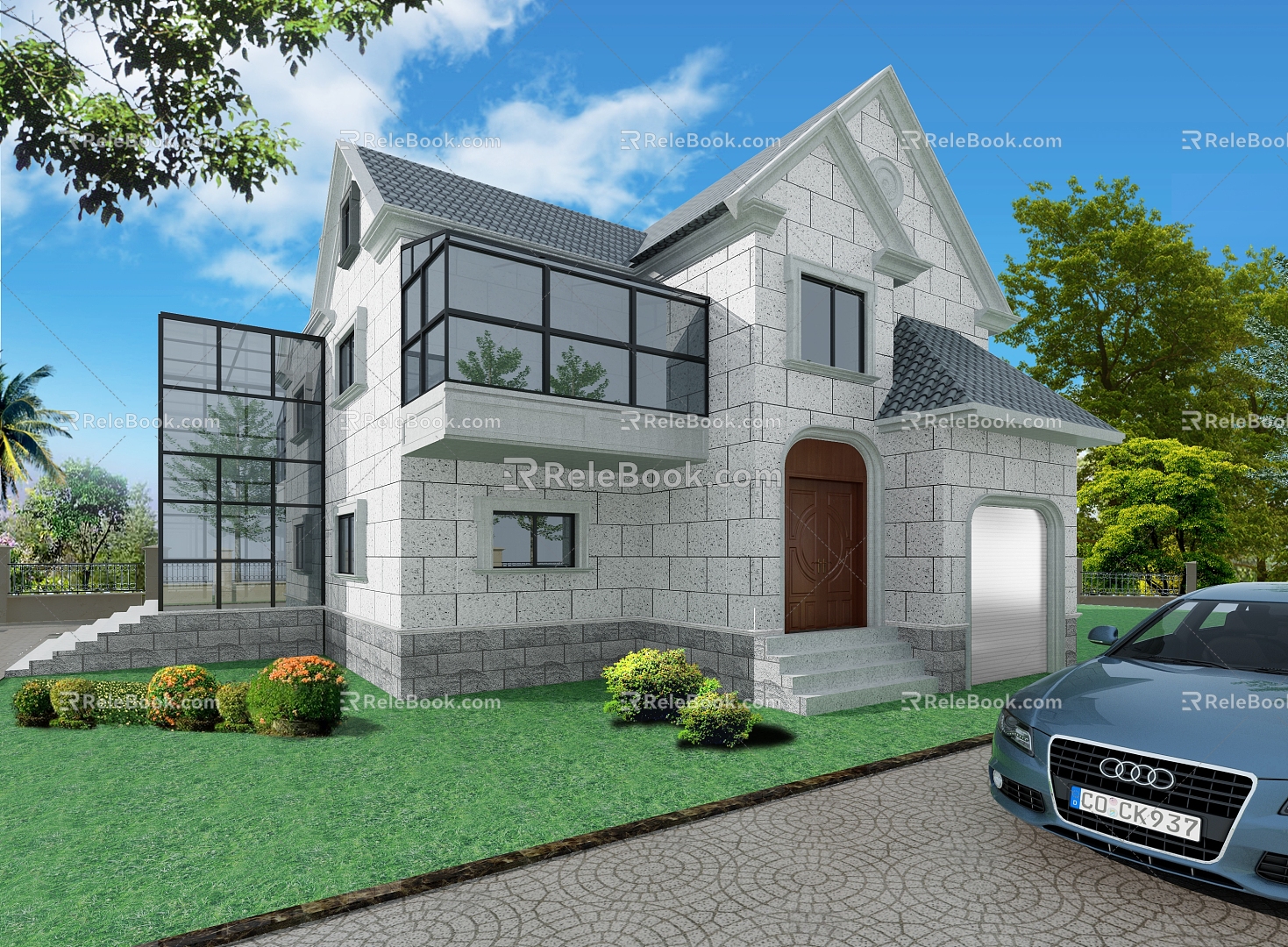 European villa appearance 3d model