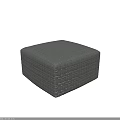 Modern Gray Sofa Stool with Grid Pattern and Black Legs for Living Room Decorative Use