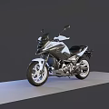Modern White And Black Sport Touring Motorcycle With Streamlined Body Windshield And Alloy Wheels