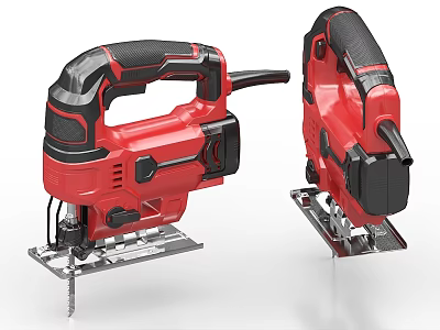 Red And Black Electric Jigsaw Power Tool For Industrial Cutting Applications 3d model